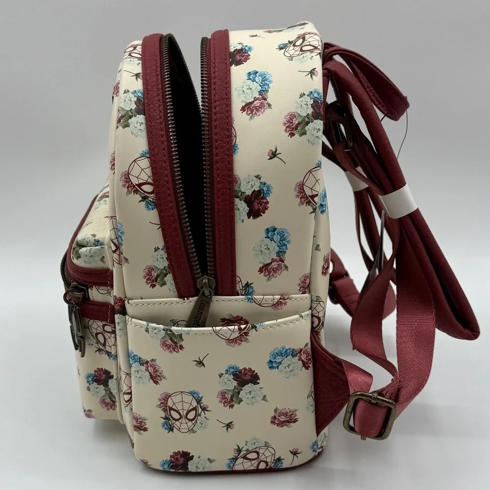 B11 Loungefly HARD TAG Marvel Spider-Man Floral Mini Backpack • NWT